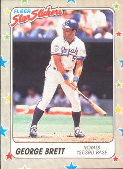 1988 Fleer Sticker Baseball Cards        030      George Brett